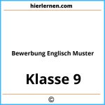 Bewerbung Englisch Klasse 9 Muster