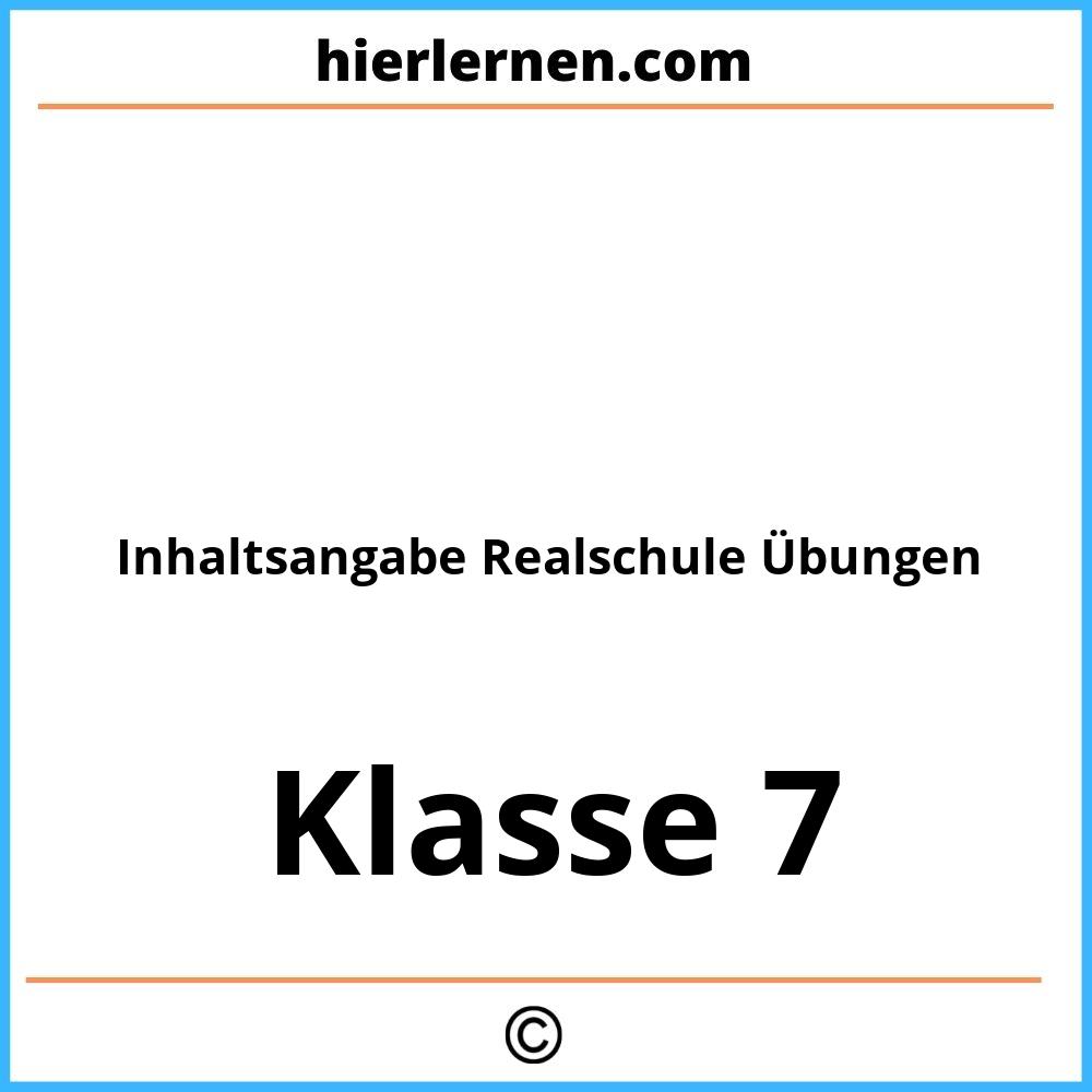 Inhaltsangabe 7. Klasse Realschule Übungen