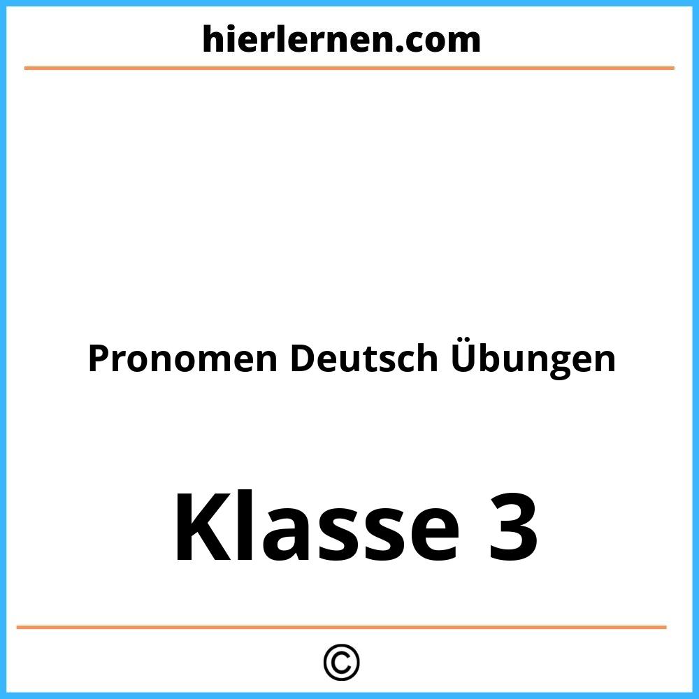 Pronomen Deutsch Übungen 3 Klasse