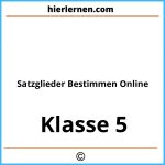 Satzglieder Bestimmen Klasse 5 Online